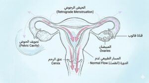 الحيض الرجوعي -retrograde menstruation